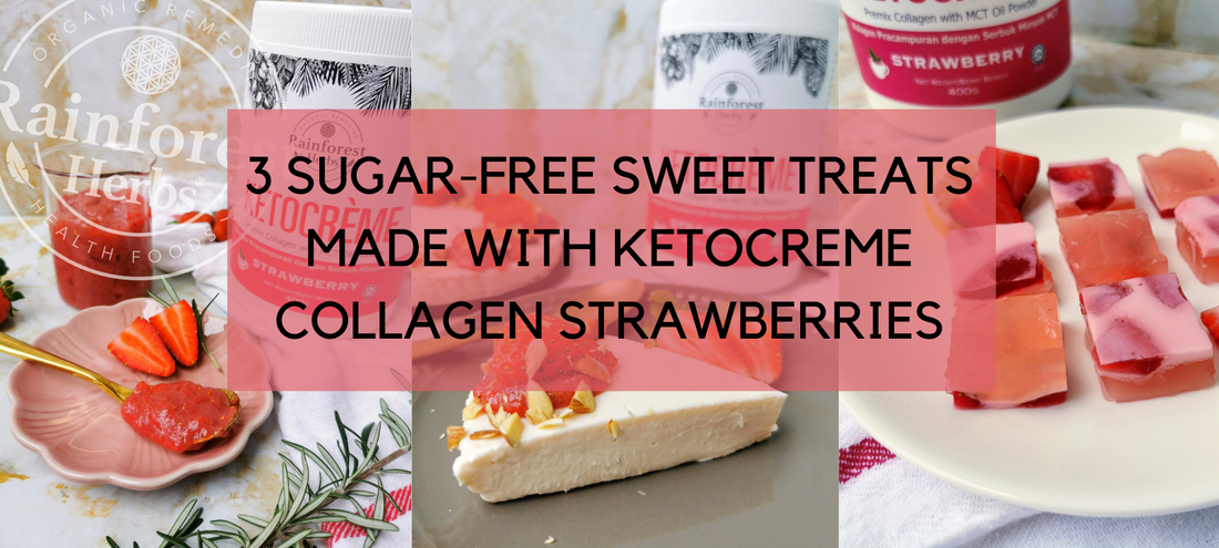3 SUGAR-FREE SWEET TREATS WITH KETOCREME COLLAGEN STRAWBERRIES