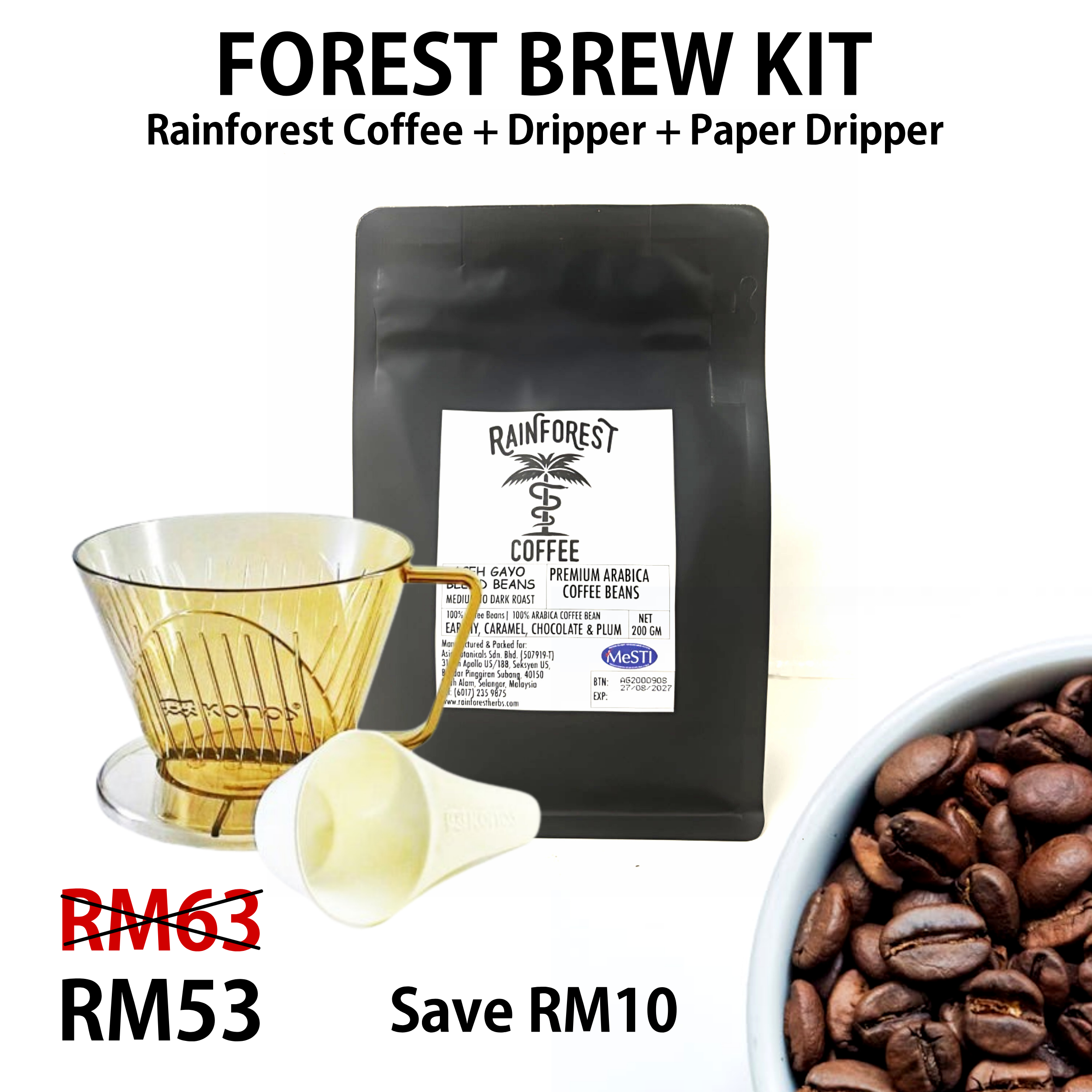 FOREST BREW KIT | Rainforest Coffee, Dripper & Paper