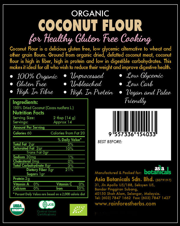 Organic Coconut Flour 650gms - Rainforest Herbs