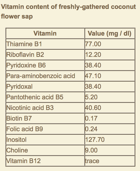Vitamin Content of Organic Coconut Sugar 350gms - Rainforest Herbs