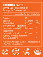 Nutrition Facts Minyak Intelligen C8 MCT Oil 500ml