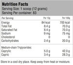 Nutrition Facts KetoCreme Original MCT Powder